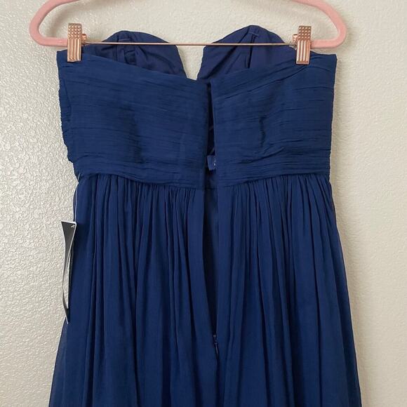 J. Crew Dress Womens Size 2 Blue Nadia Silk Pleated Chiffon Mini A-Line Cocktail - Picture 8 of 14